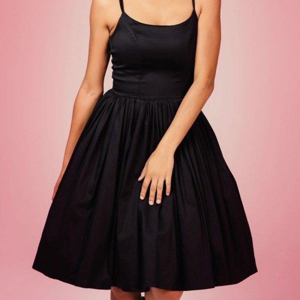 Pinup Couture: Black Sateen "Jenny" Dress
